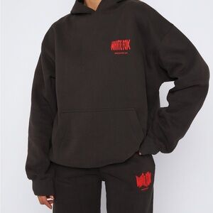 brand new white fox hoodie xs/s